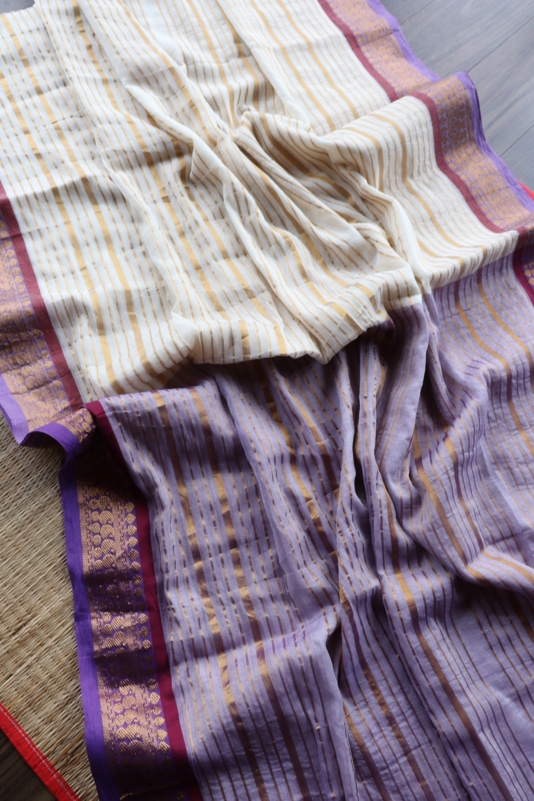 MUL COTTON SAREE IN STRIPES