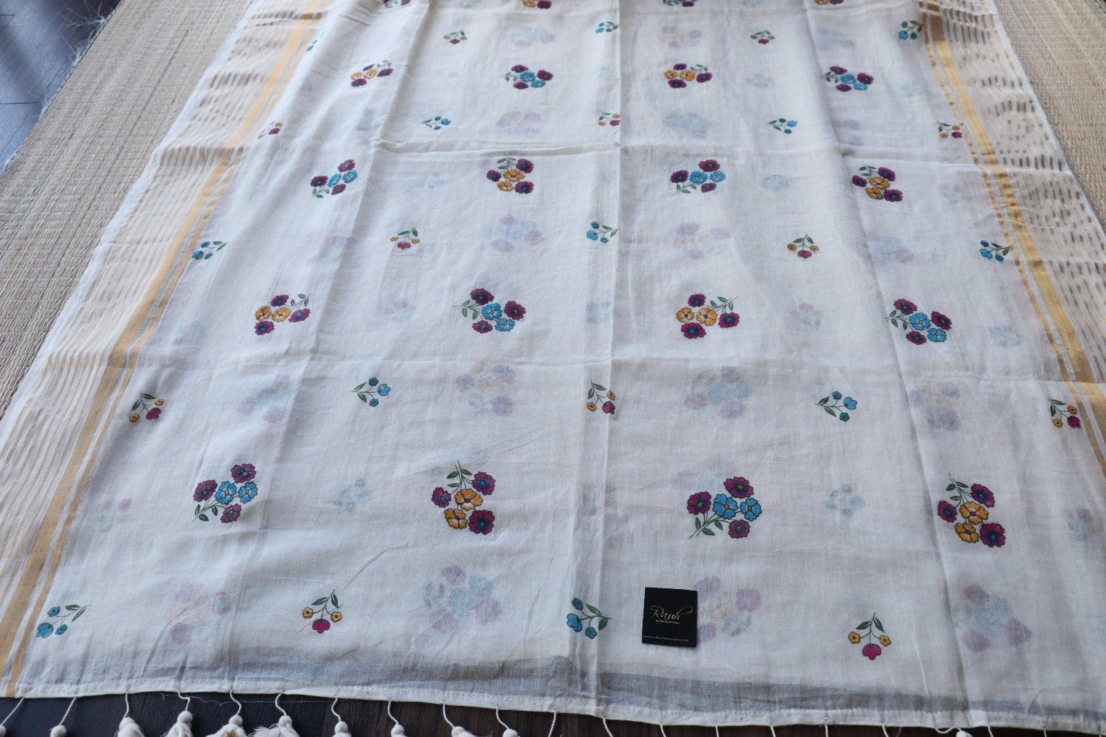 FLORAL PRINTED MUL COTTON SAREE