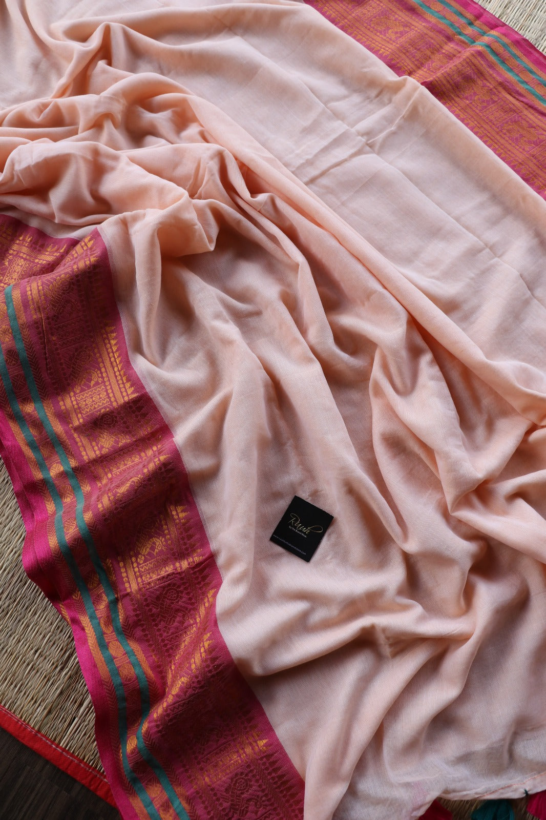 SANDAL SAREE WITH JAQUARD BORDER