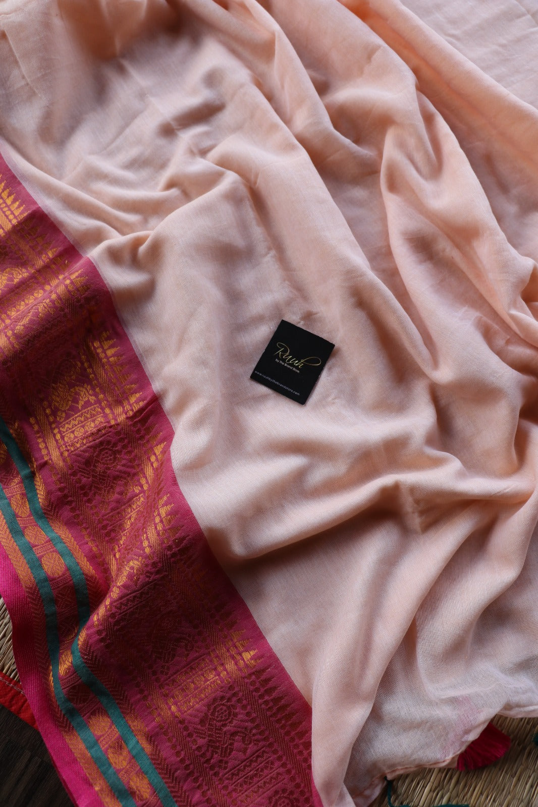 SANDAL SAREE WITH JAQUARD BORDER
