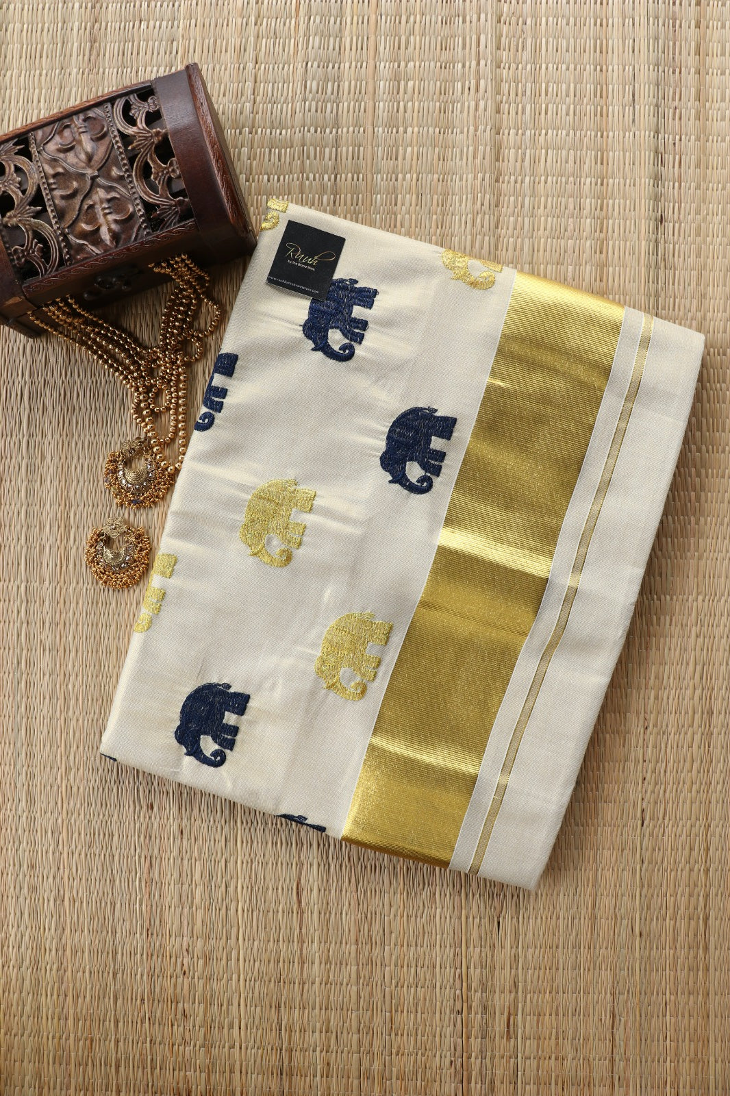 ELEPHANT EMBROIDERY- BLUE