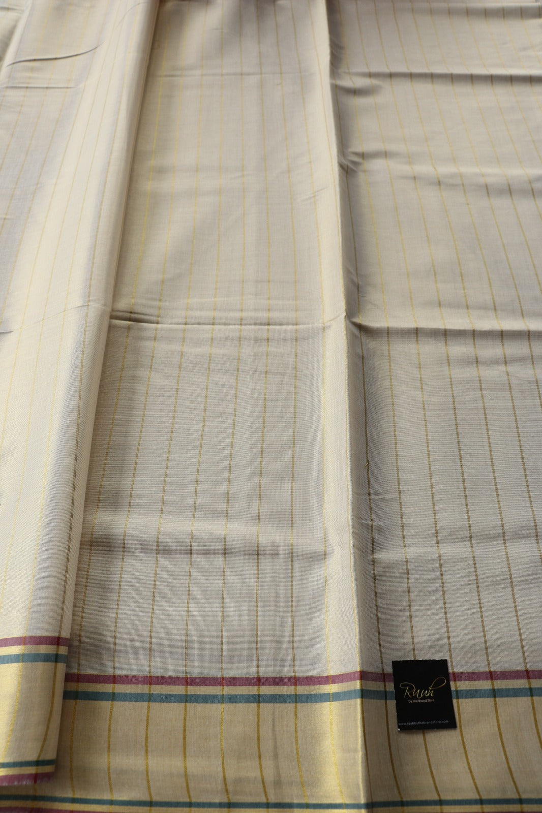 TISSUE STRIPE - BLACK & MAROON BORDER