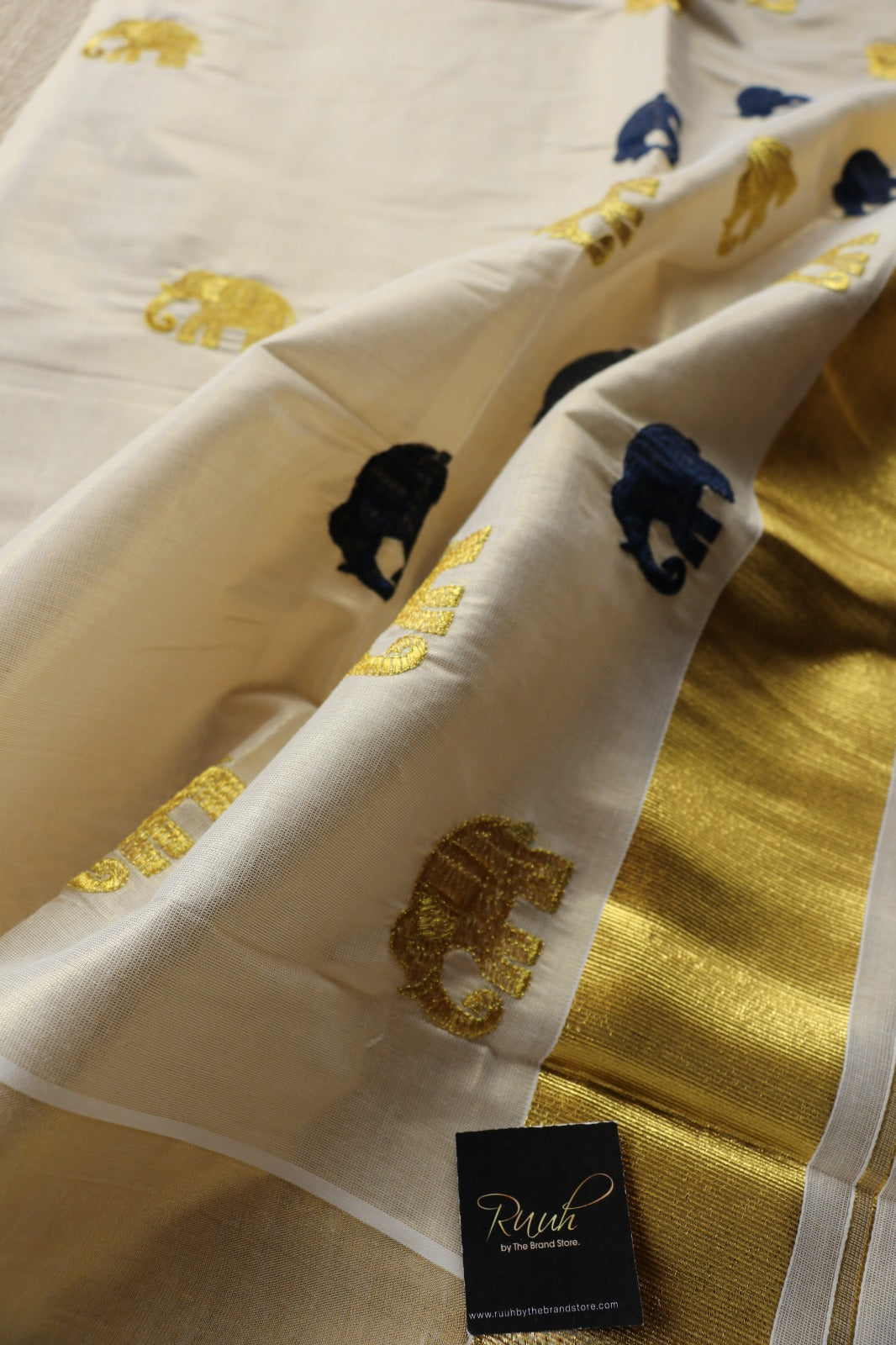 ELEPHANT EMBROIDERY- BLUE