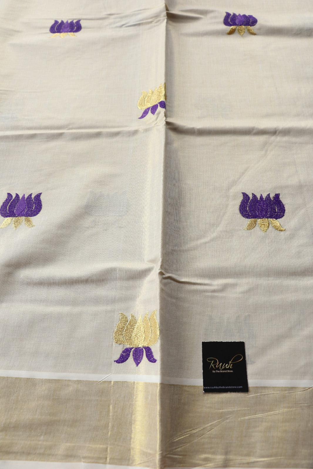 LOTUS EMBROIDERY - PURPLE & GOLD