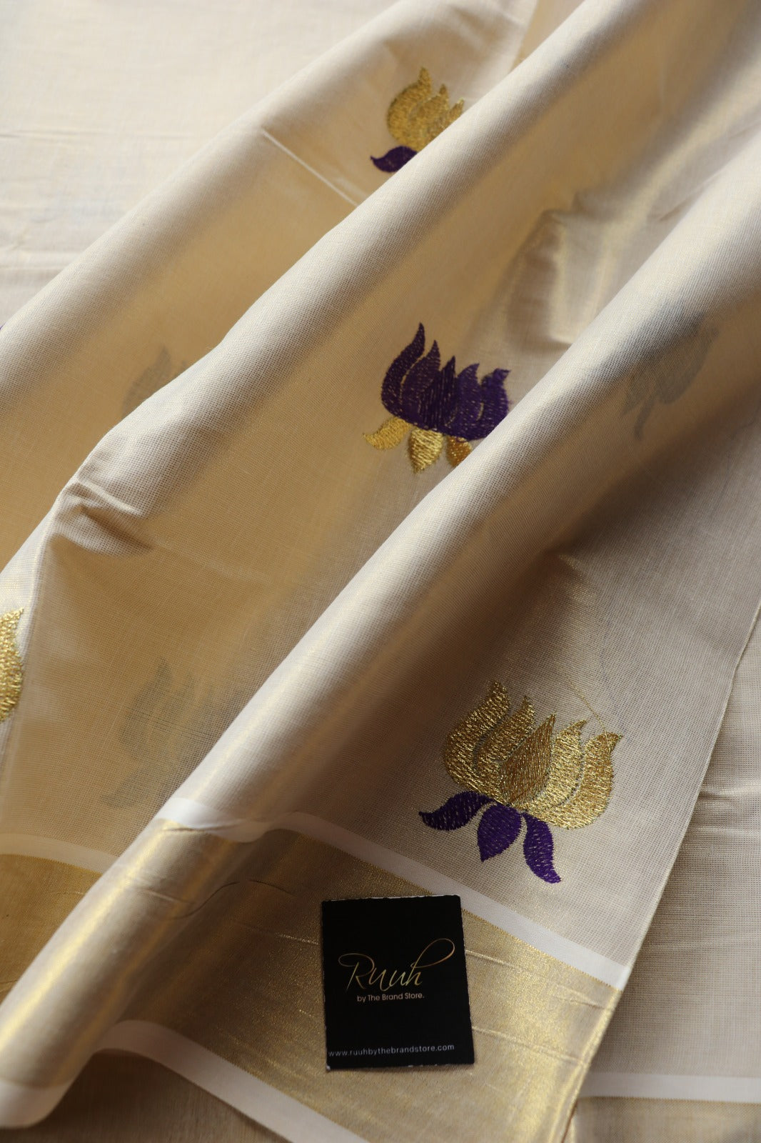 LOTUS EMBROIDERY - PURPLE & GOLD