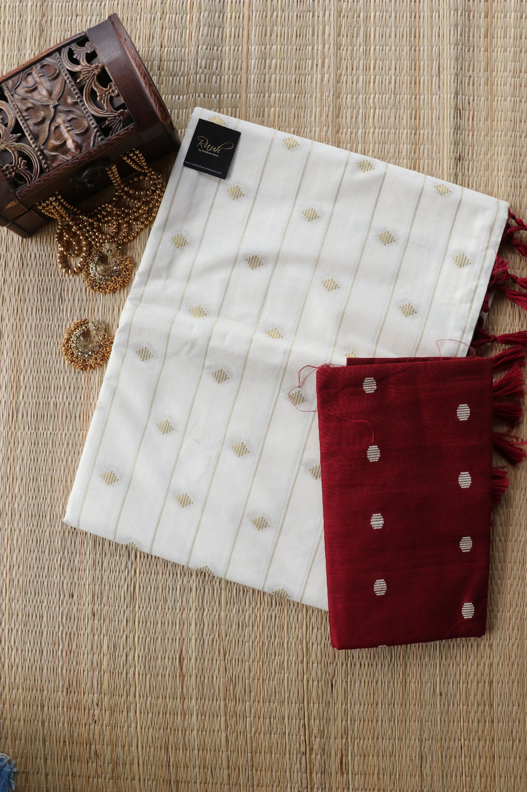 DESIGNER SAREE - MAROON TASSLE