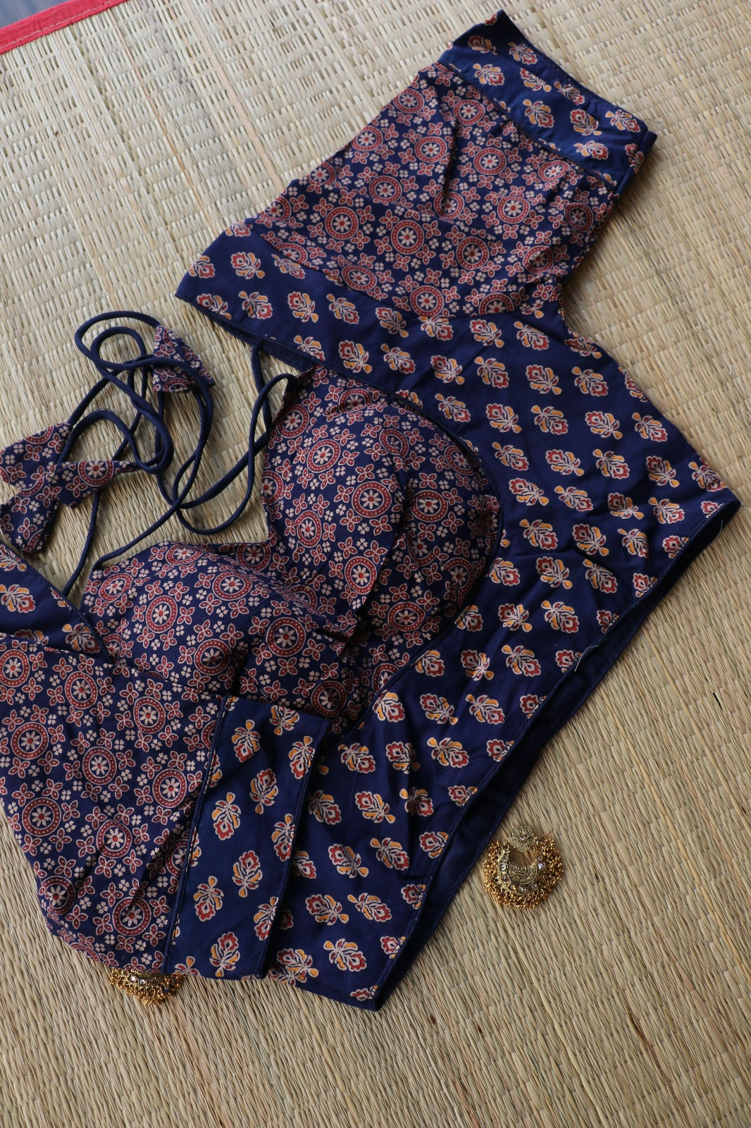 AJRAKH PRINTED COTTON BLOUSE