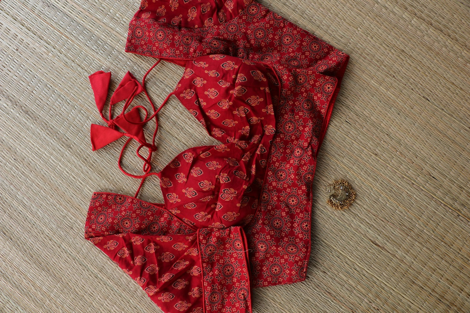 AJRAKH PRINTED COTTON BLOUSE