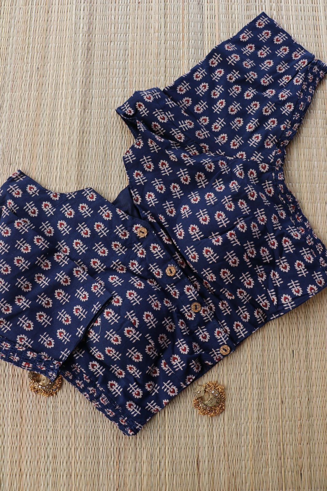 AJRAKH PRINTED COTTON BLOUSE