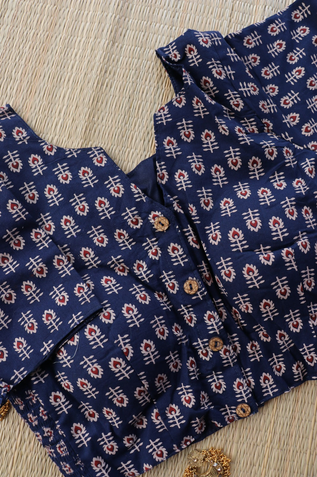 AJRAKH PRINTED COTTON BLOUSE