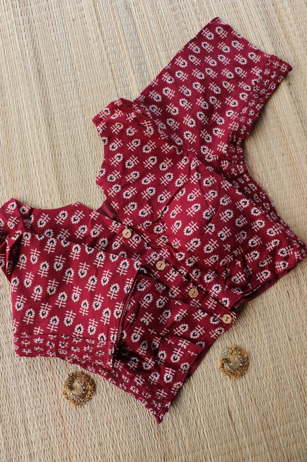 AJRAKH PRINTED COTTON BLOUSE