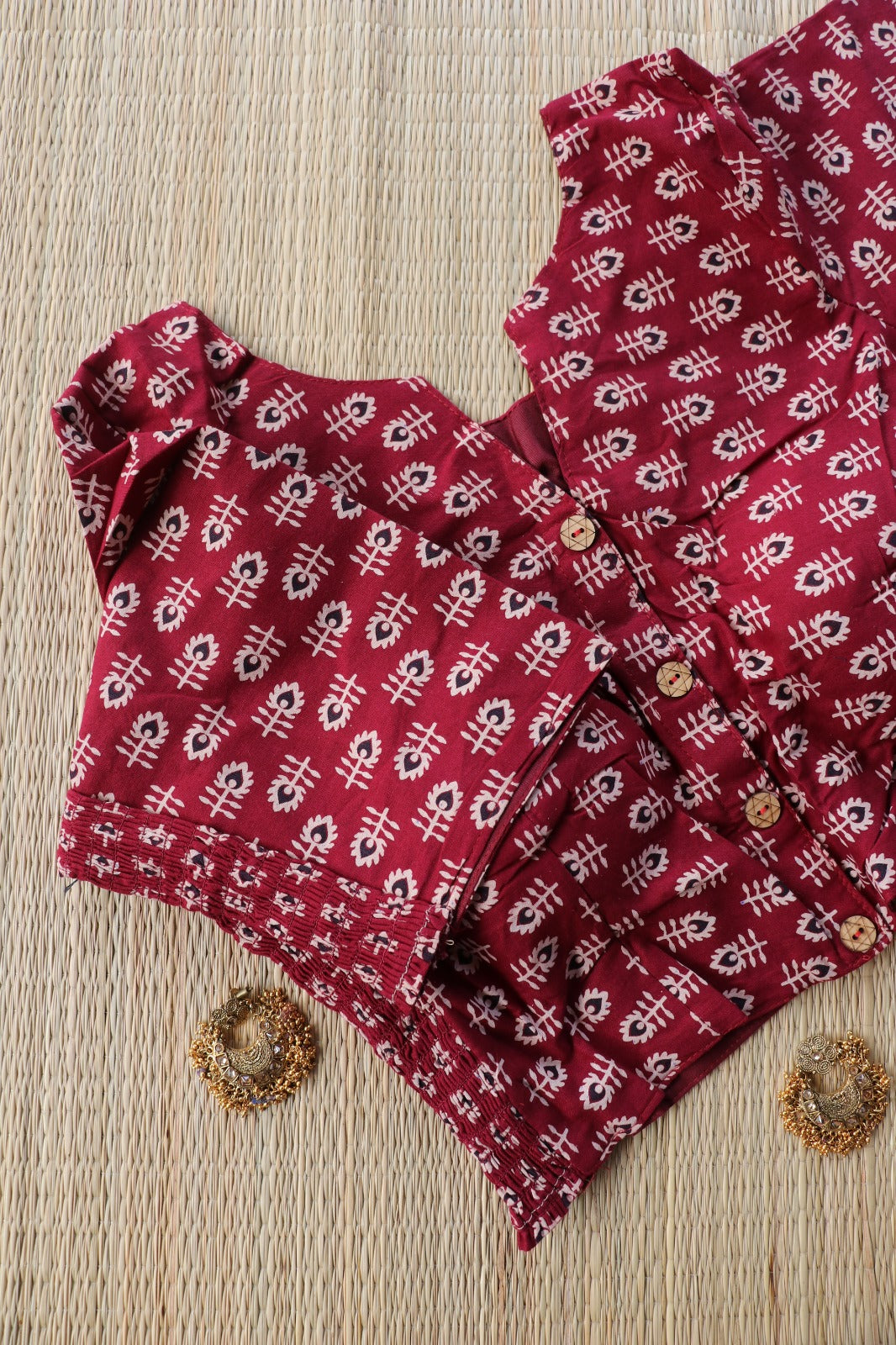 AJRAKH PRINTED COTTON BLOUSE