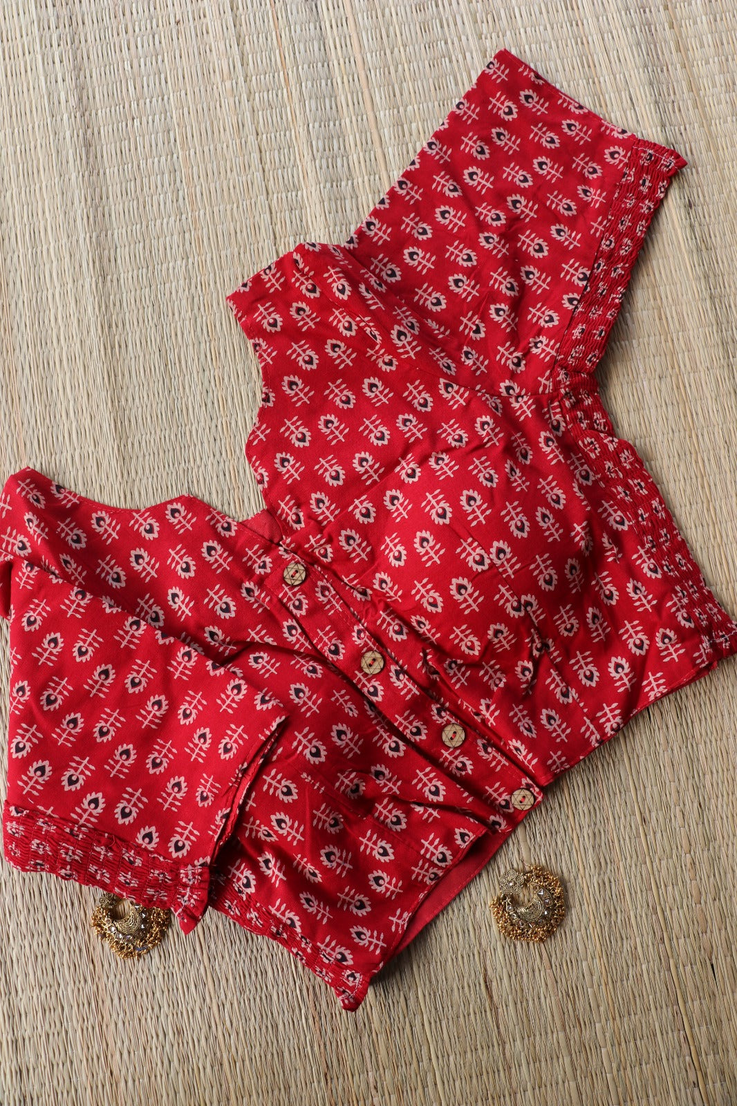 AJRAKH PRINTED COTTON BLOUSE