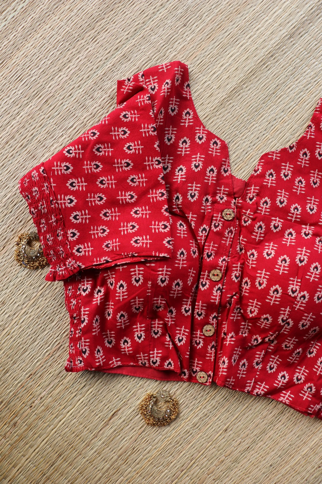 AJRAKH PRINTED COTTON BLOUSE
