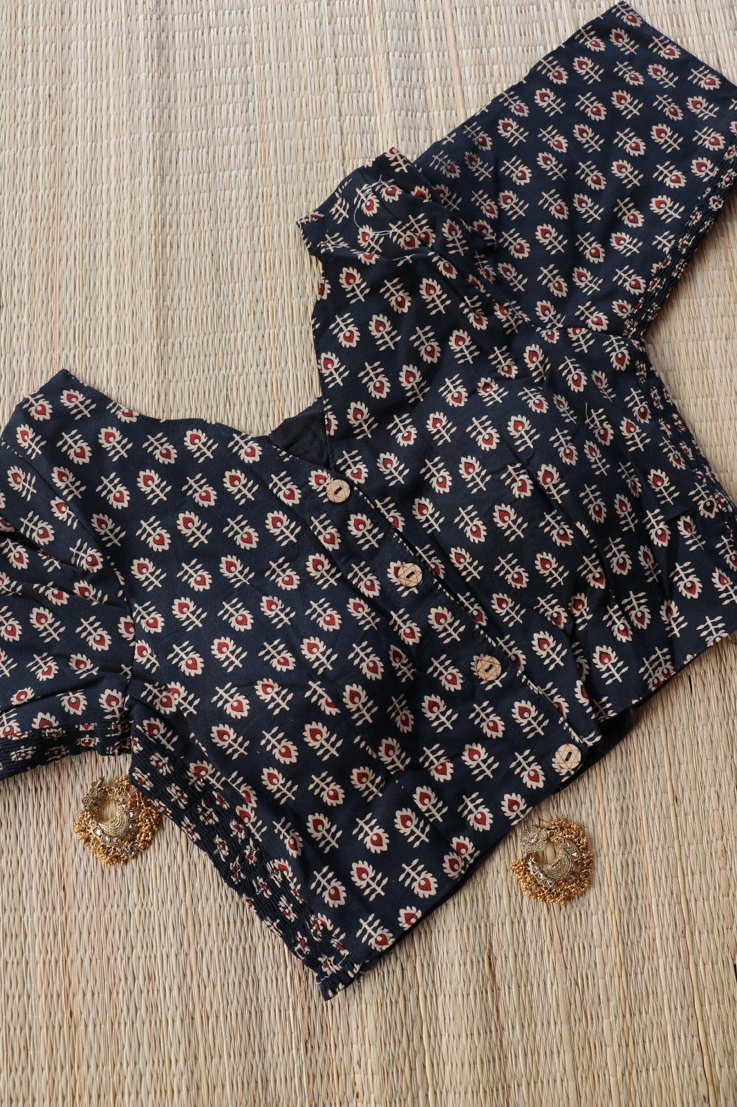 AJRAKH PRINTED COTTON BLOUSE