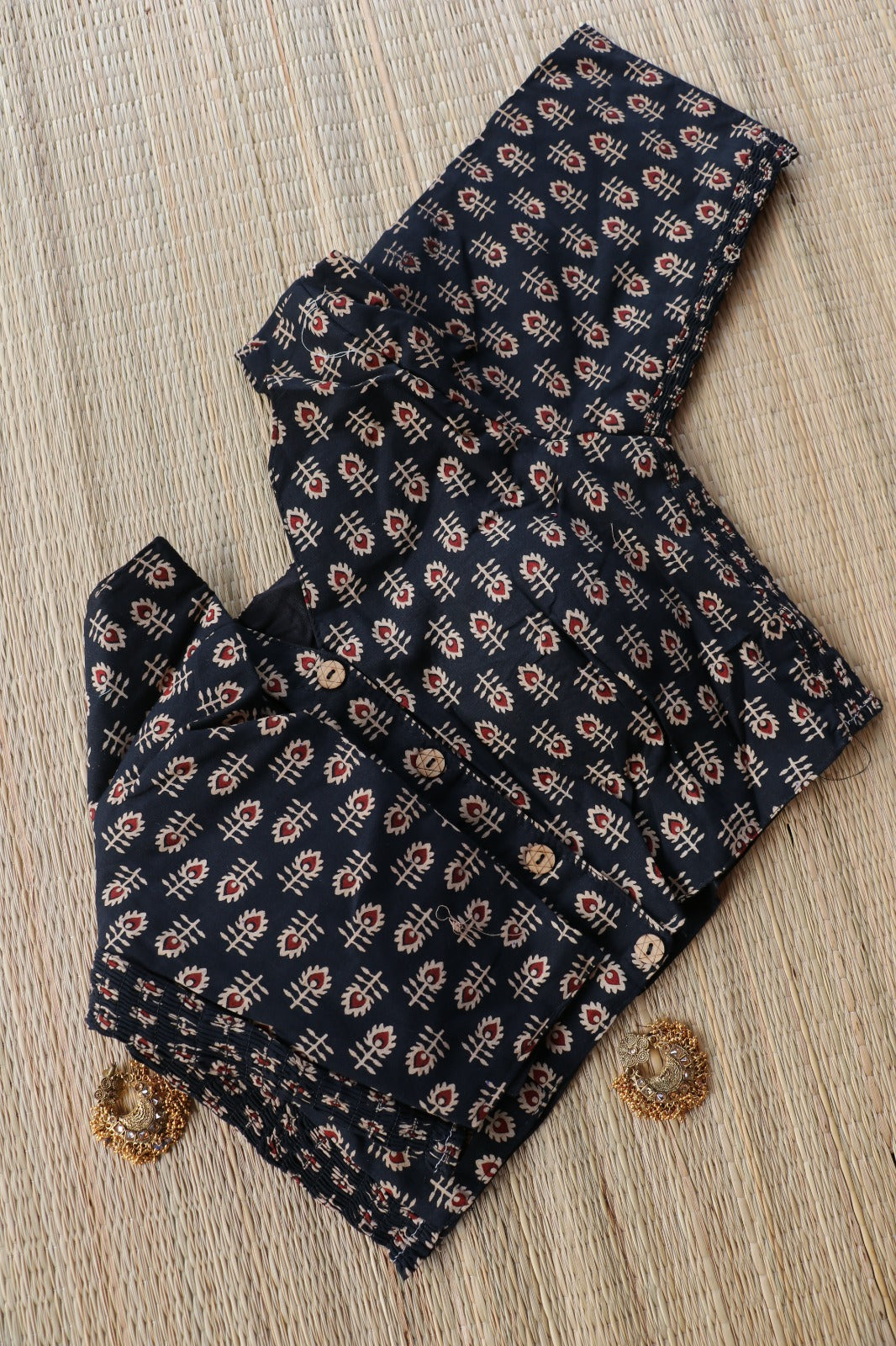 AJRAKH PRINTED COTTON BLOUSE