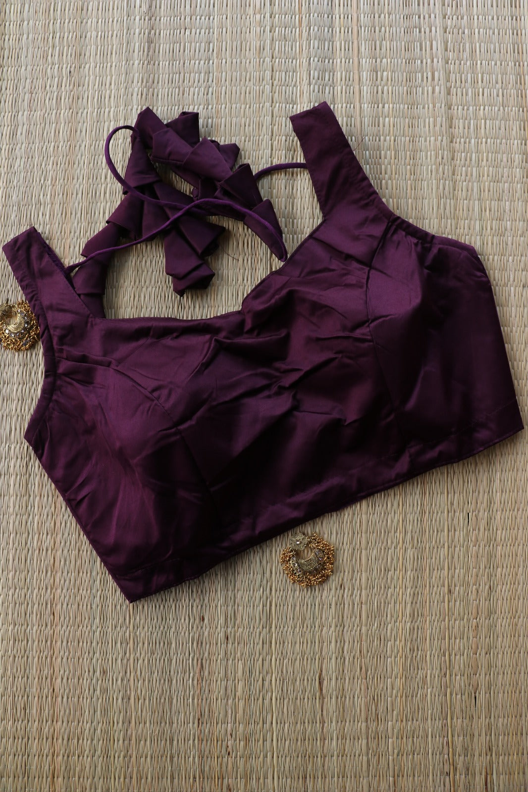 WINE BLOUSE DIAMOND NECK