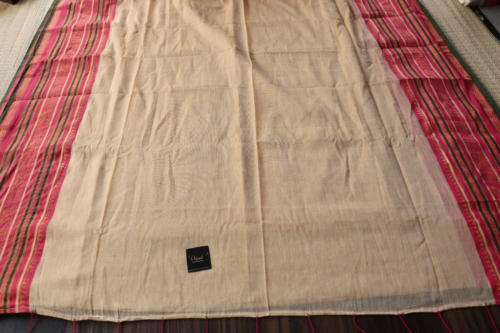 MULMUL COTTON SAREE WITH KANCHI BORDER
