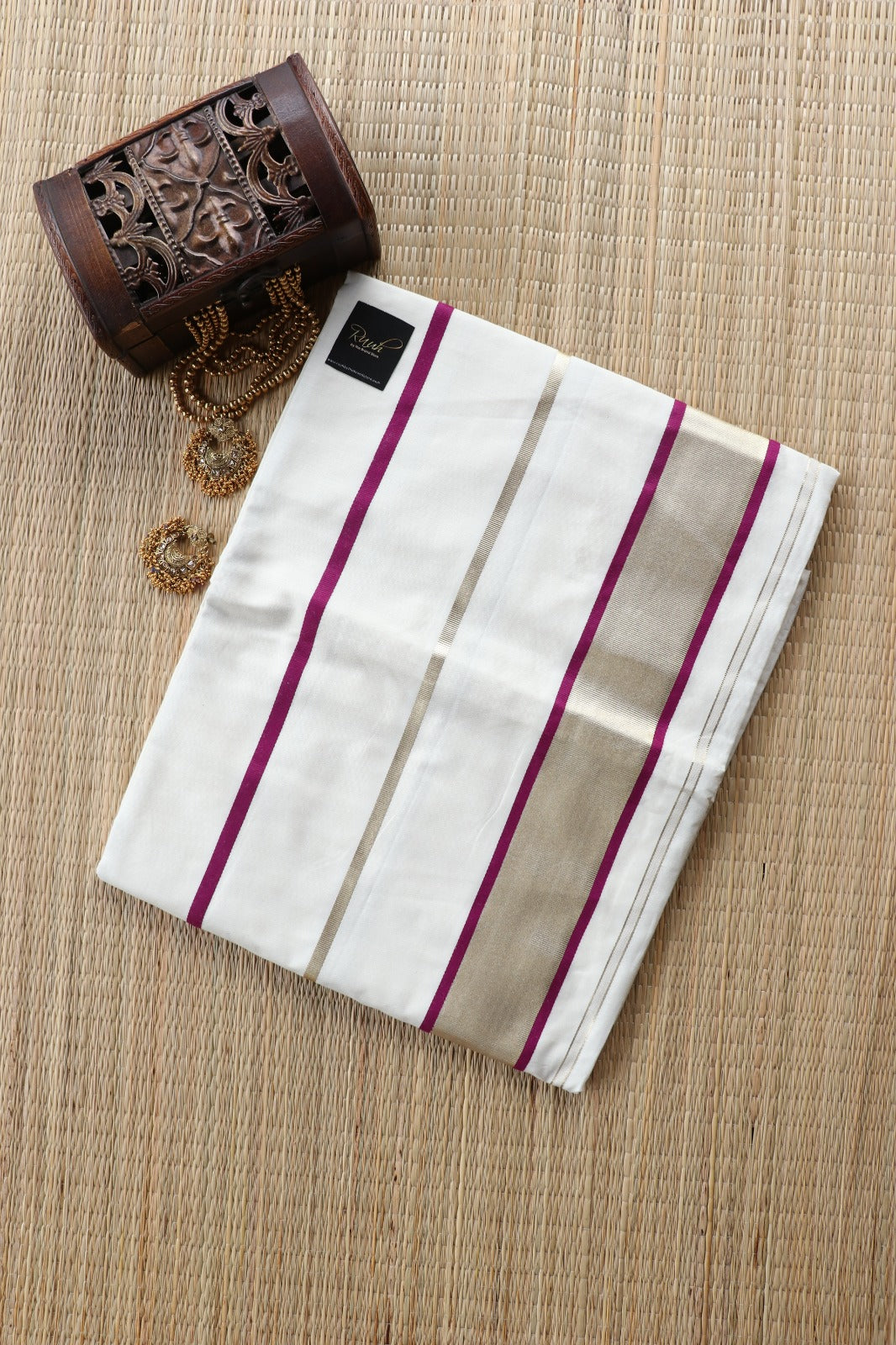PREMIUM KERALA COTTON - GOLD MAGENTA