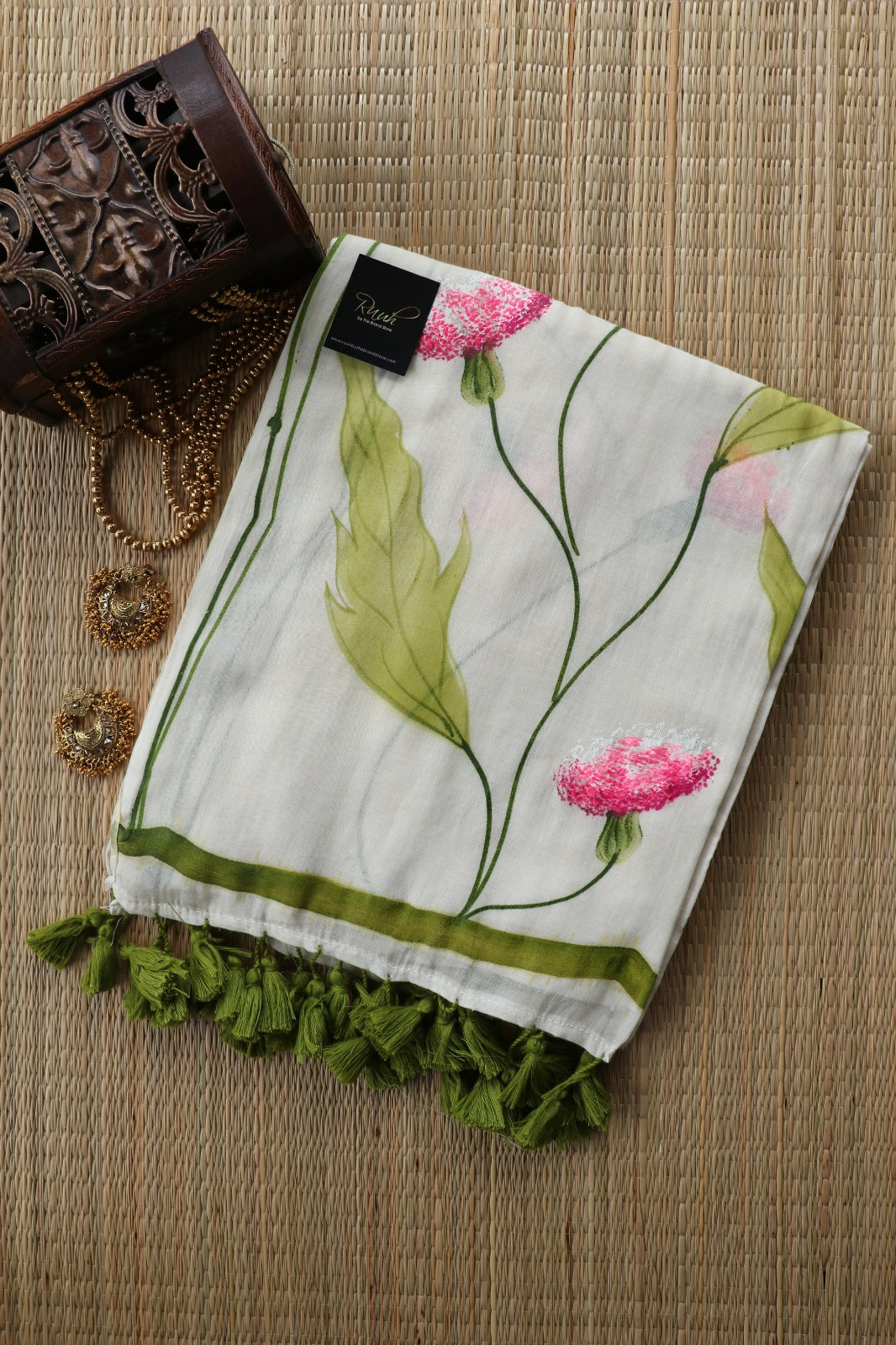 CARNATION HANDPAINT ON MULMUL COTTON