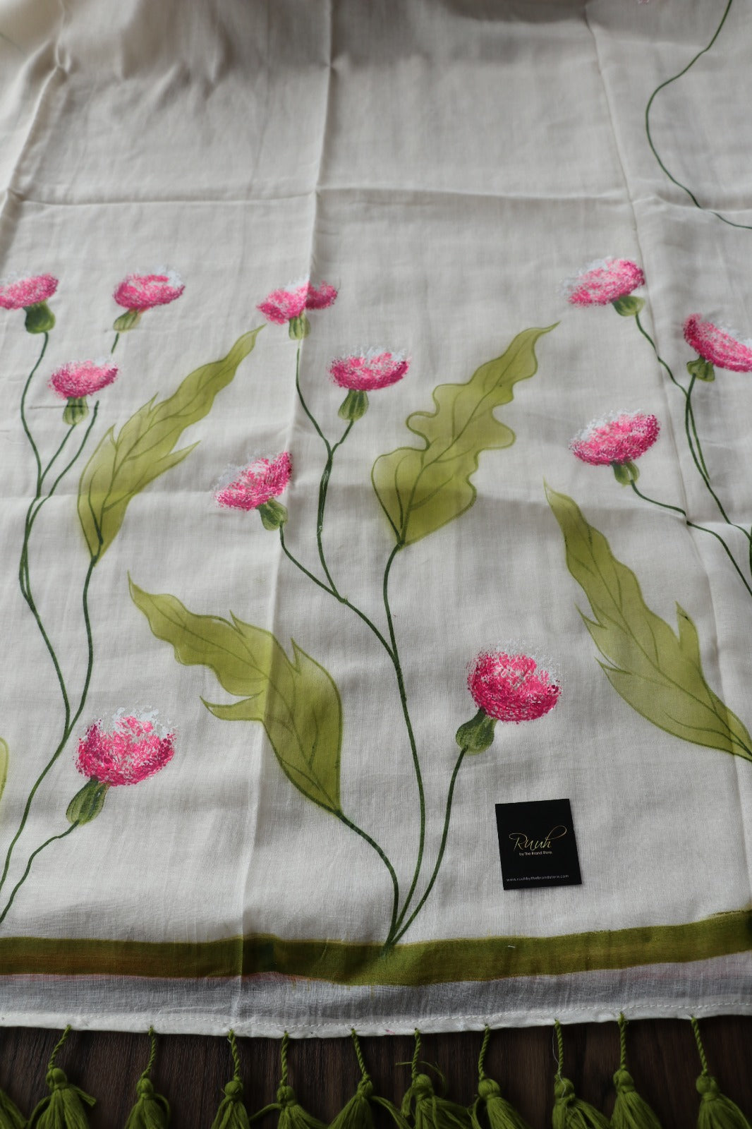 CARNATION HANDPAINT ON MULMUL COTTON