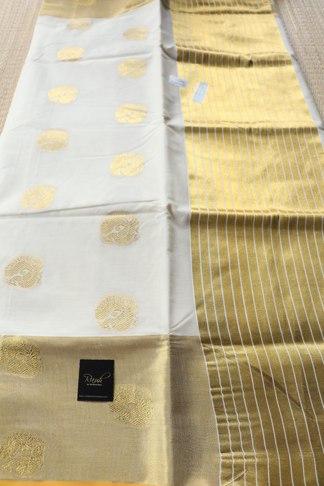PEACOCK WOVEN KERALA COTTON SAREE- TBS26PWS