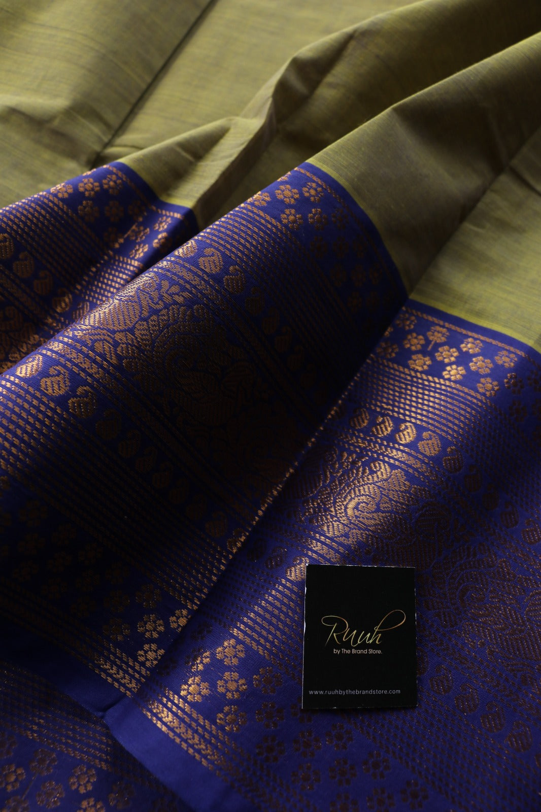 KANCHI COTTON SAREE - GREENISH