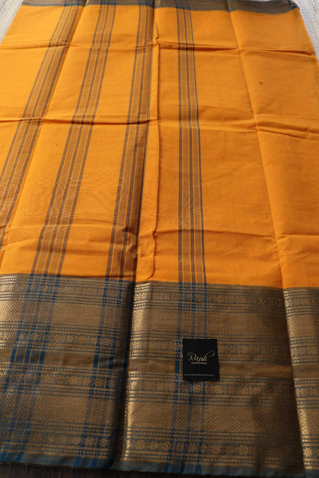 KANCHI COTTON SAREE - YELLOW
