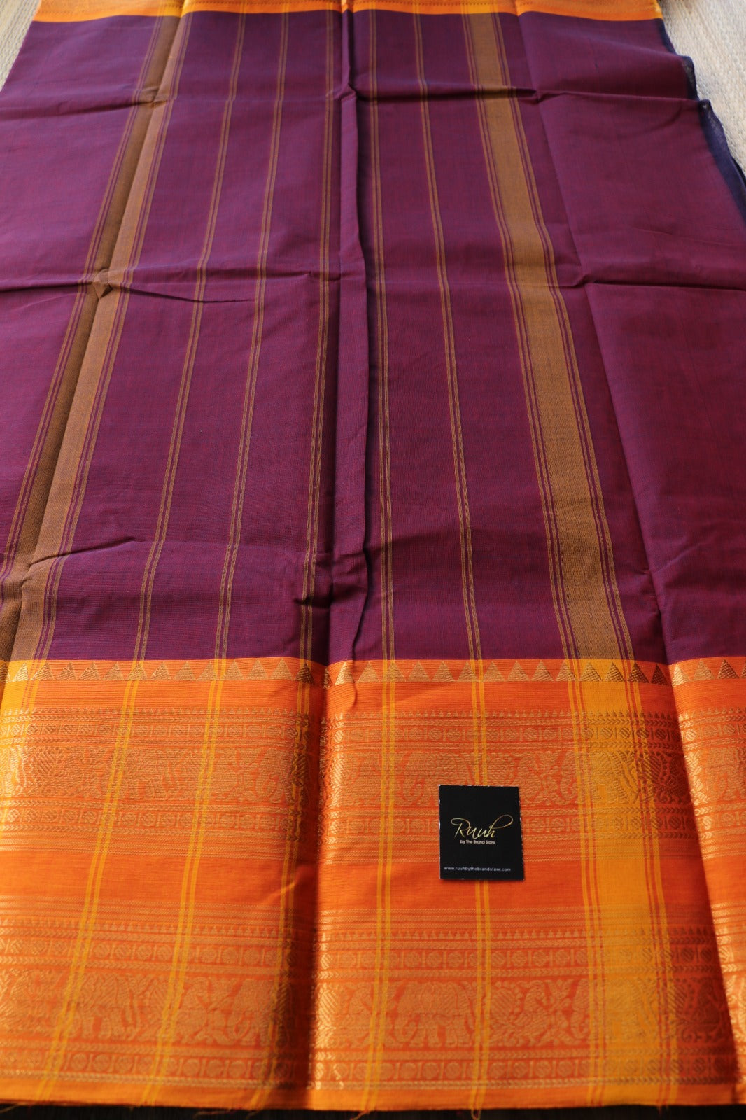KANCHI COTTON SAREE - MAROONISH