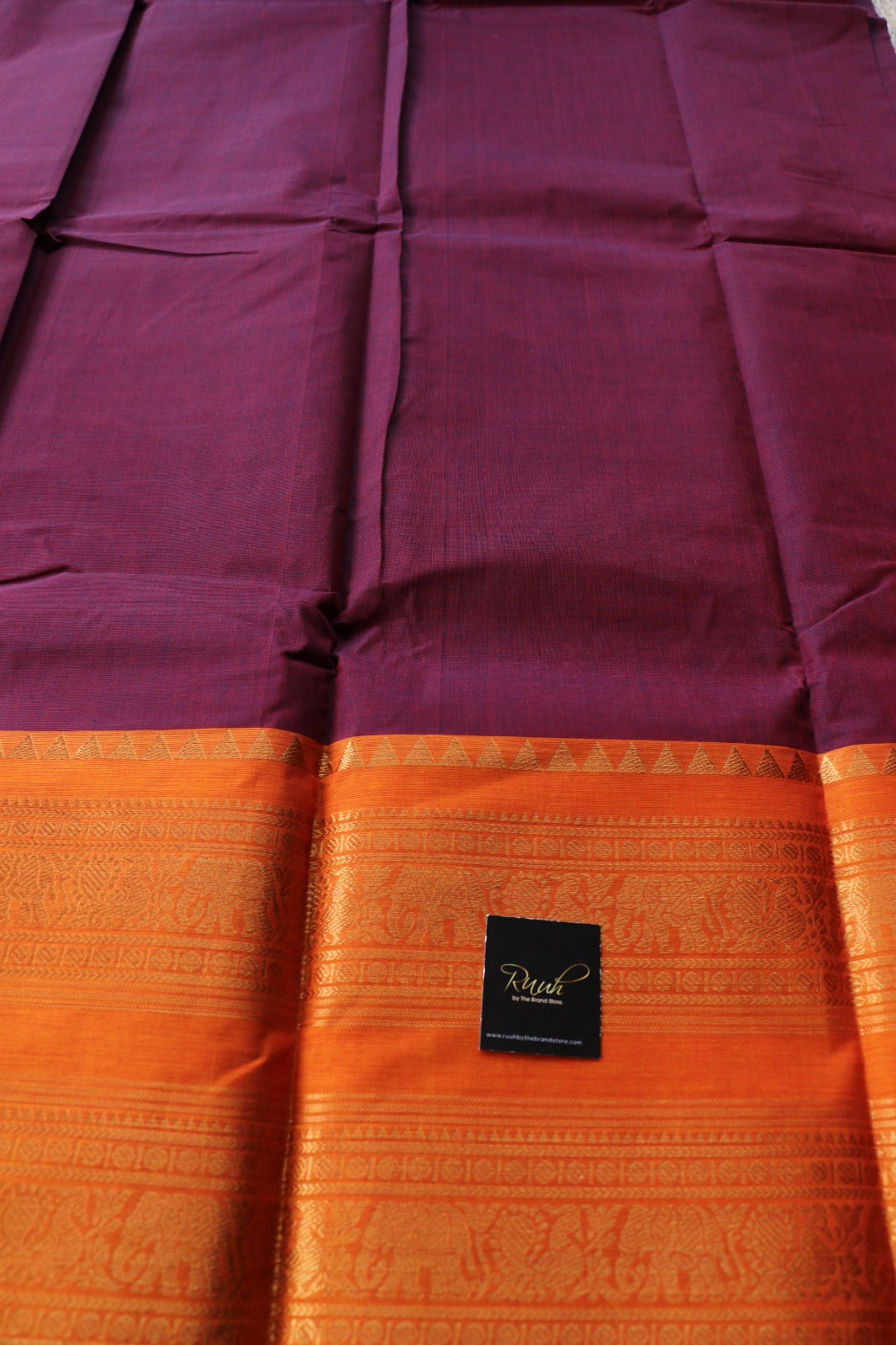 KANCHI COTTON SAREE - MAROONISH