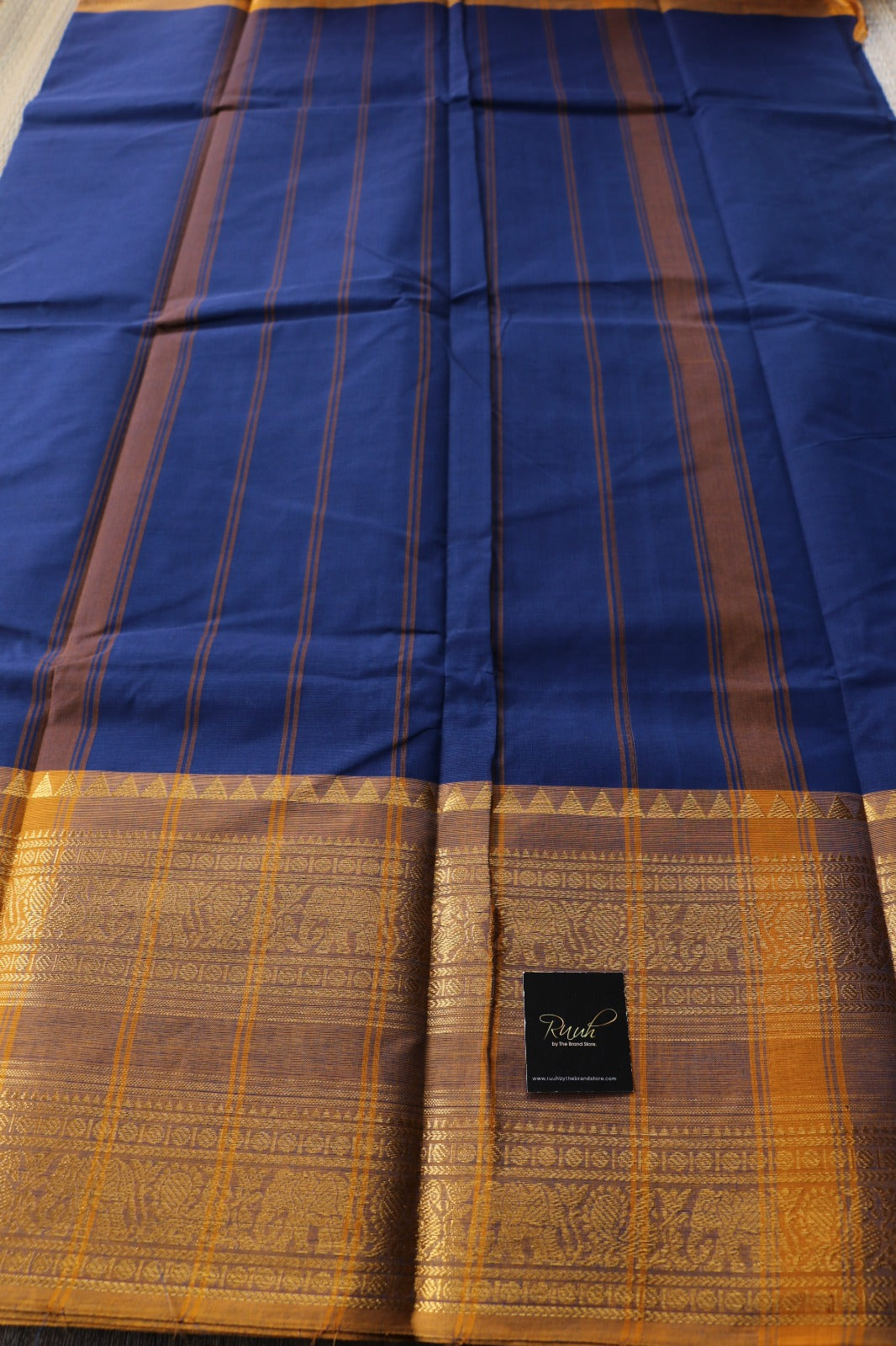 KANCHI COTTON SAREE - BLUE