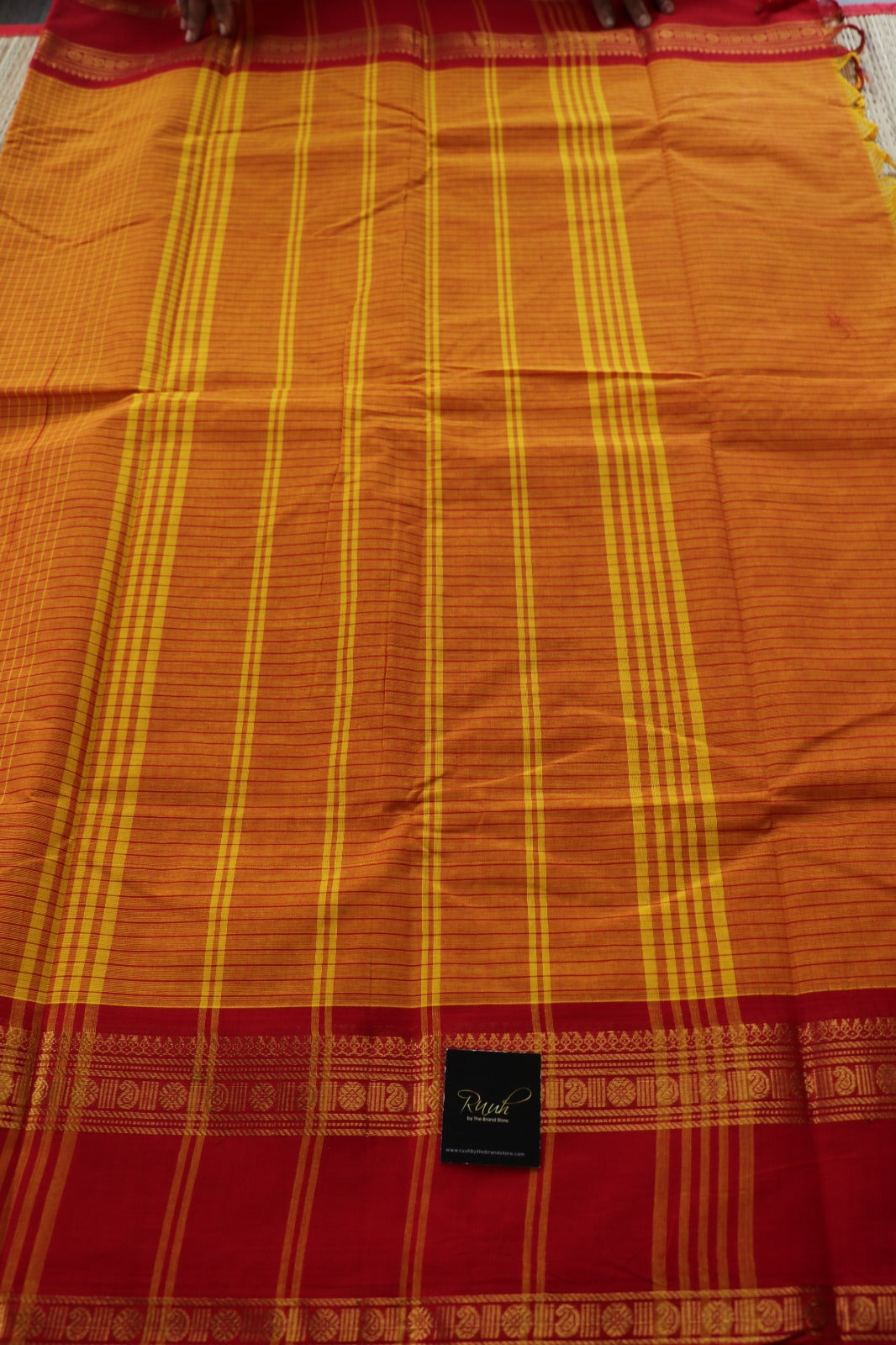 KANCHI COTTON YELLOW RED COMBINATION