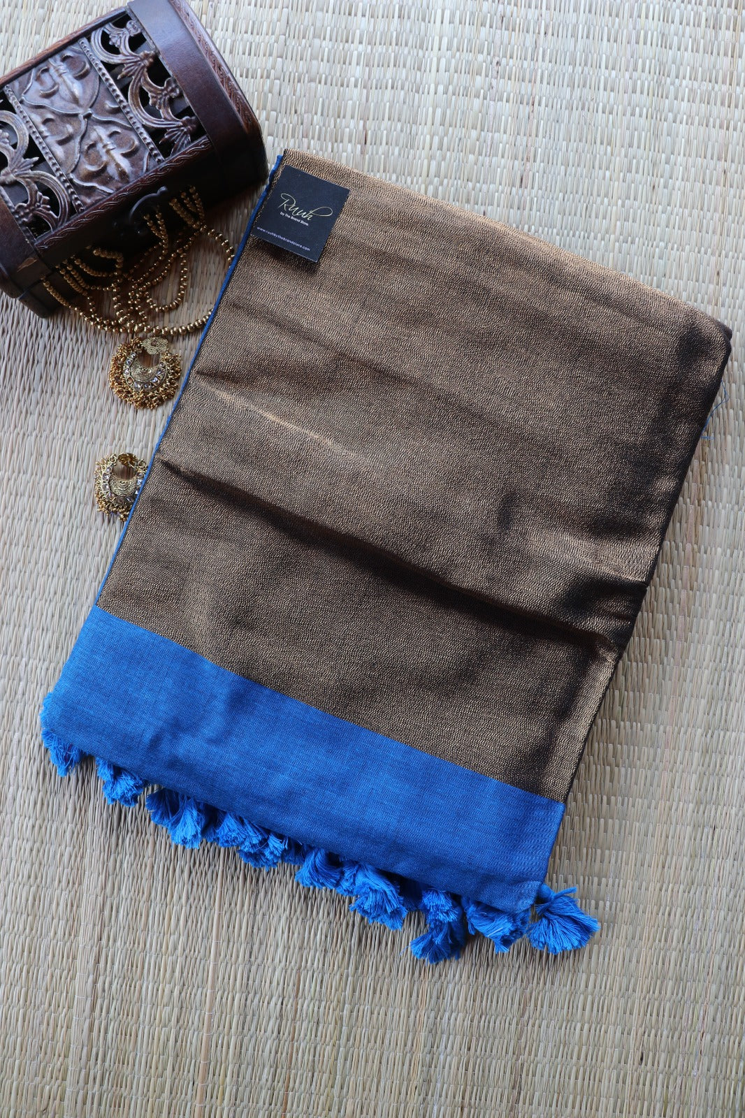 HANDLOOM COTTON SAREE - BLUE TBS26PC