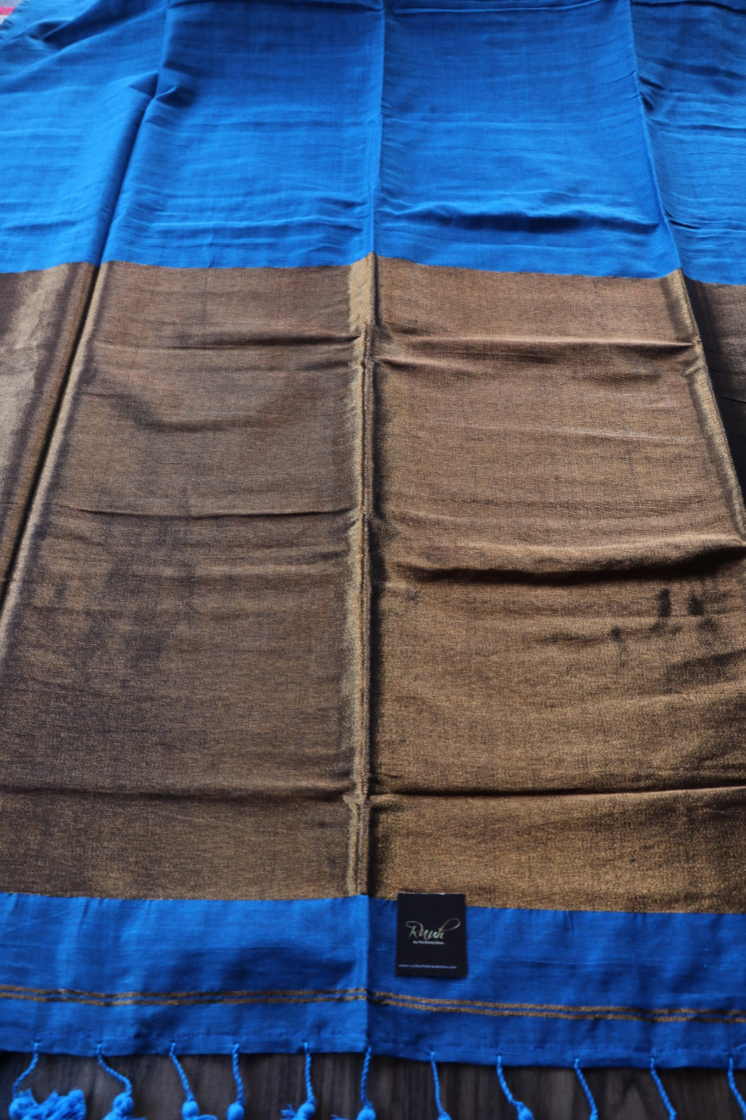 HANDLOOM COTTON SAREE - BLUE TBS26PC