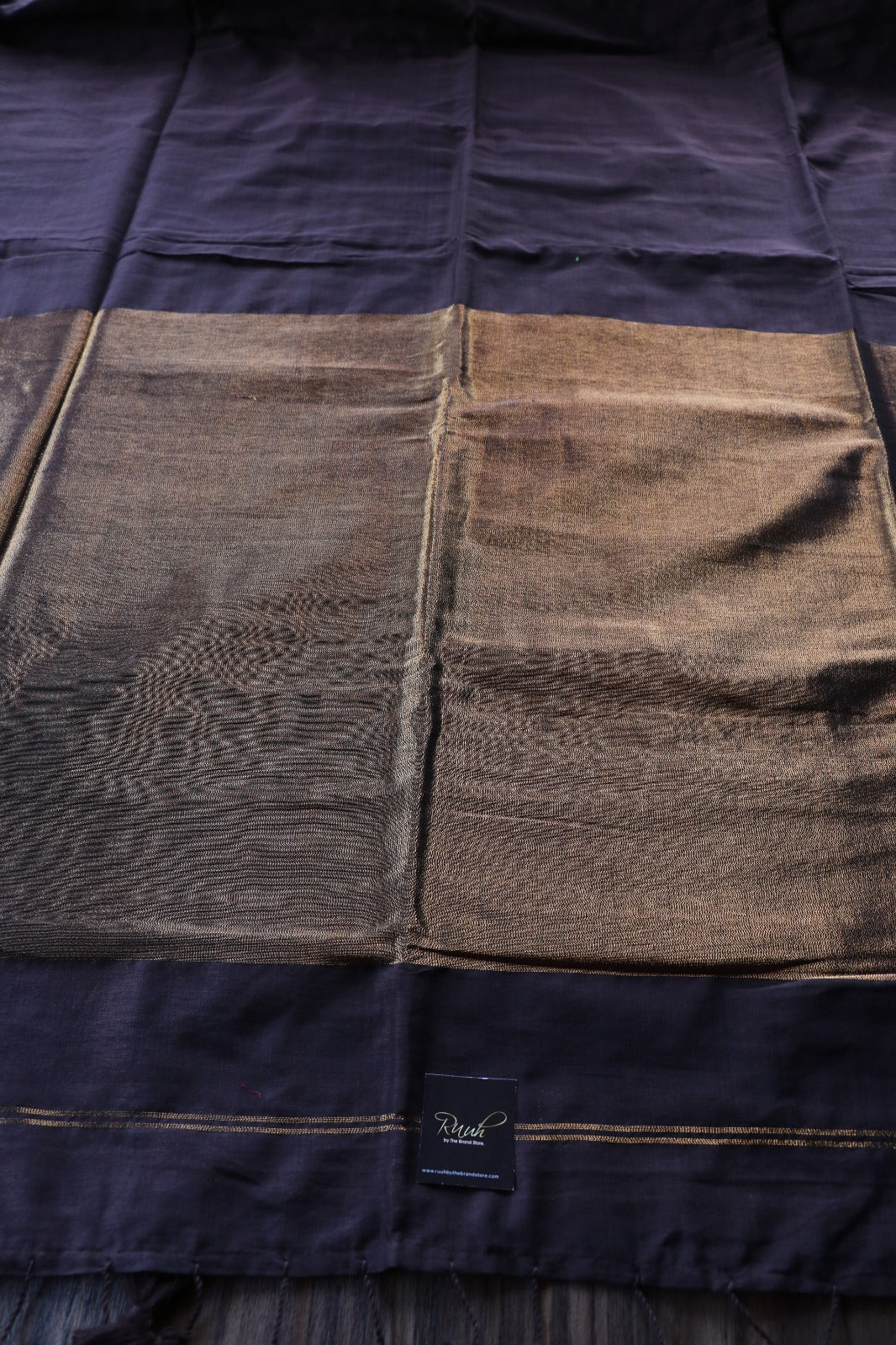 HANDLOOM COTTON SAREE - DARK COFFEE -TBS26PC