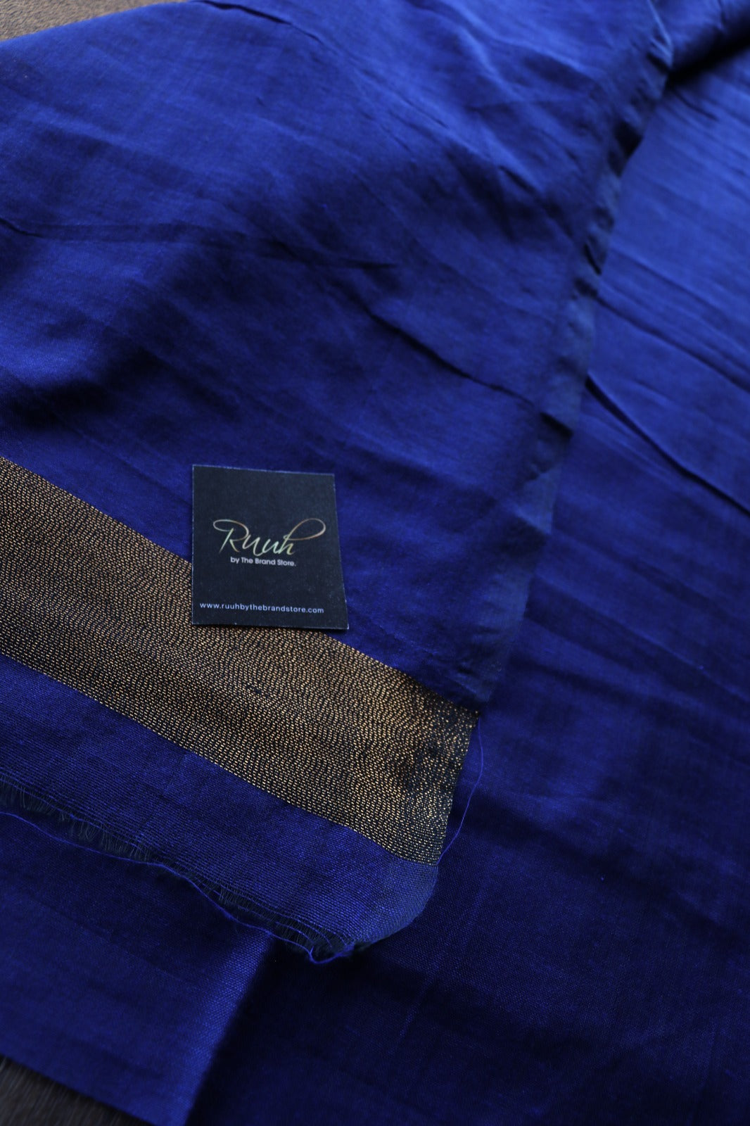 HANDLOOM COTTON SAREE - ROYAL BLUE TBS26PC