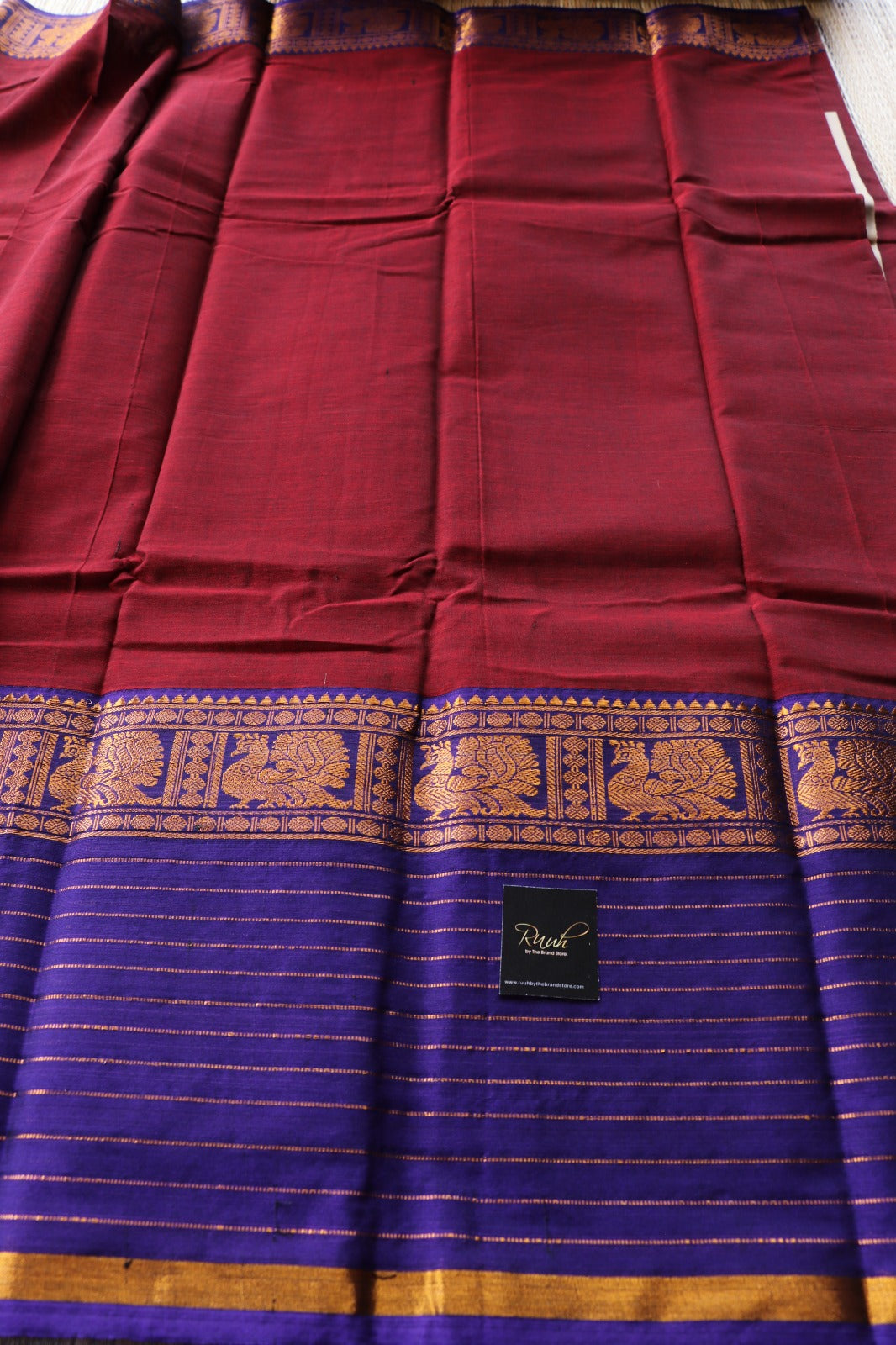 MAROON - DARK BLUE NARAYANPET SAREE