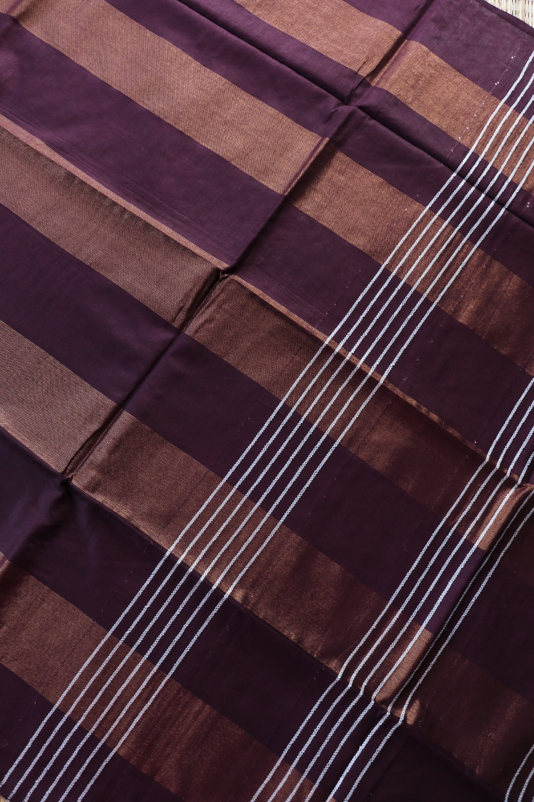 ART SILK SAREE IN STRIPE PATTERN - WINE