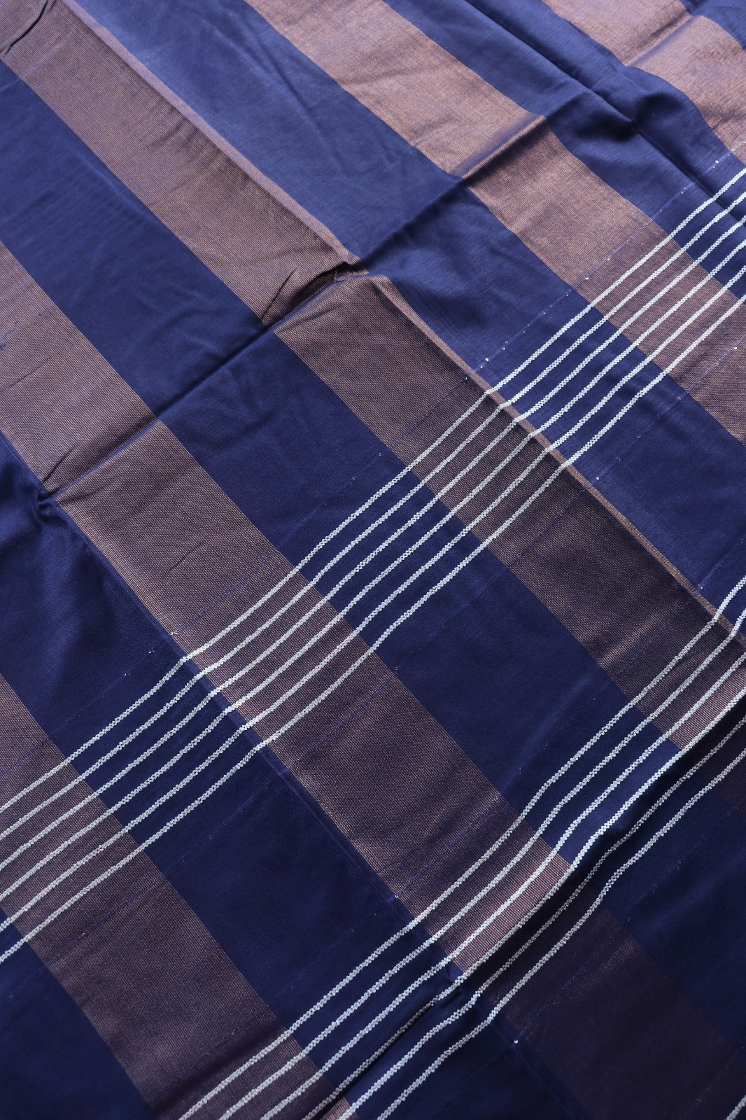 ART SILK SAREE IN STRIPE PATTERN - DARK BLUE