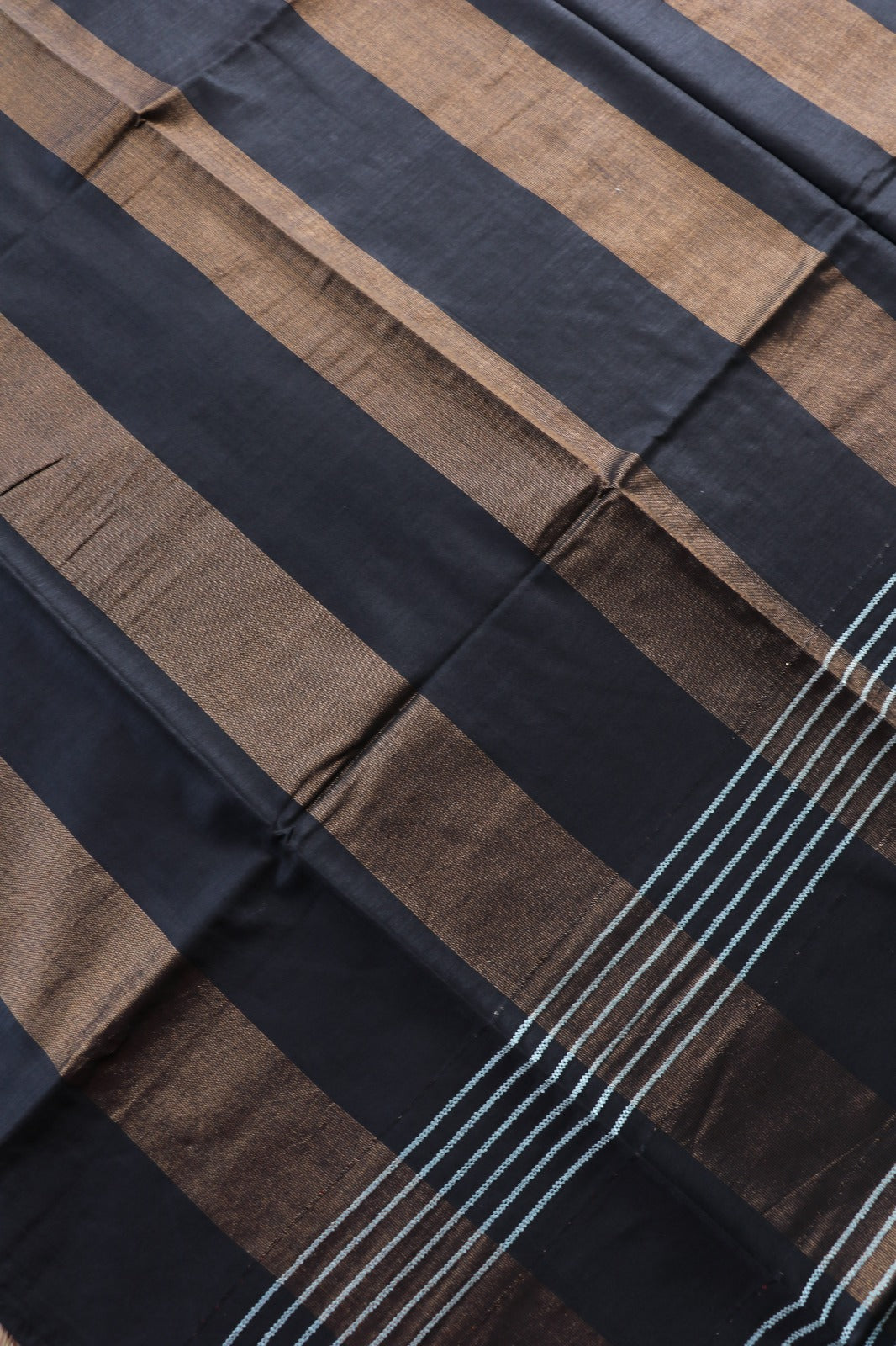 ART SILK SAREE IN STRIPE PATTERN - BLACK