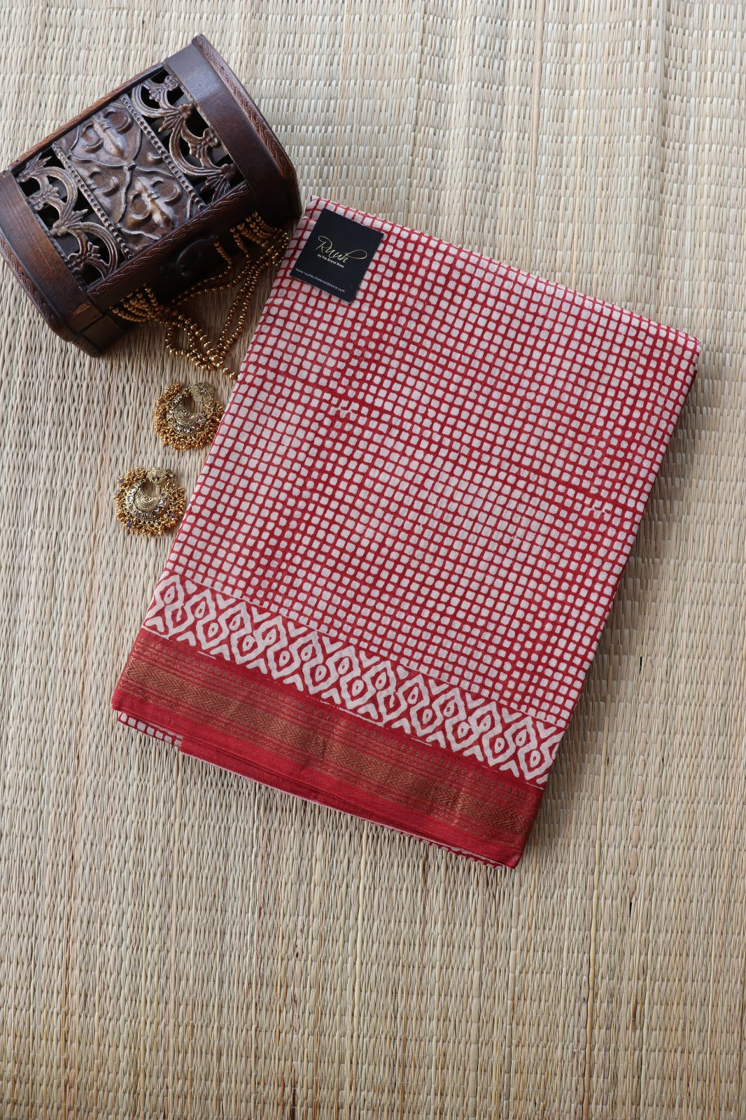 MAHESHWARI BLOCK PRINT SAREE- TBS26MBP