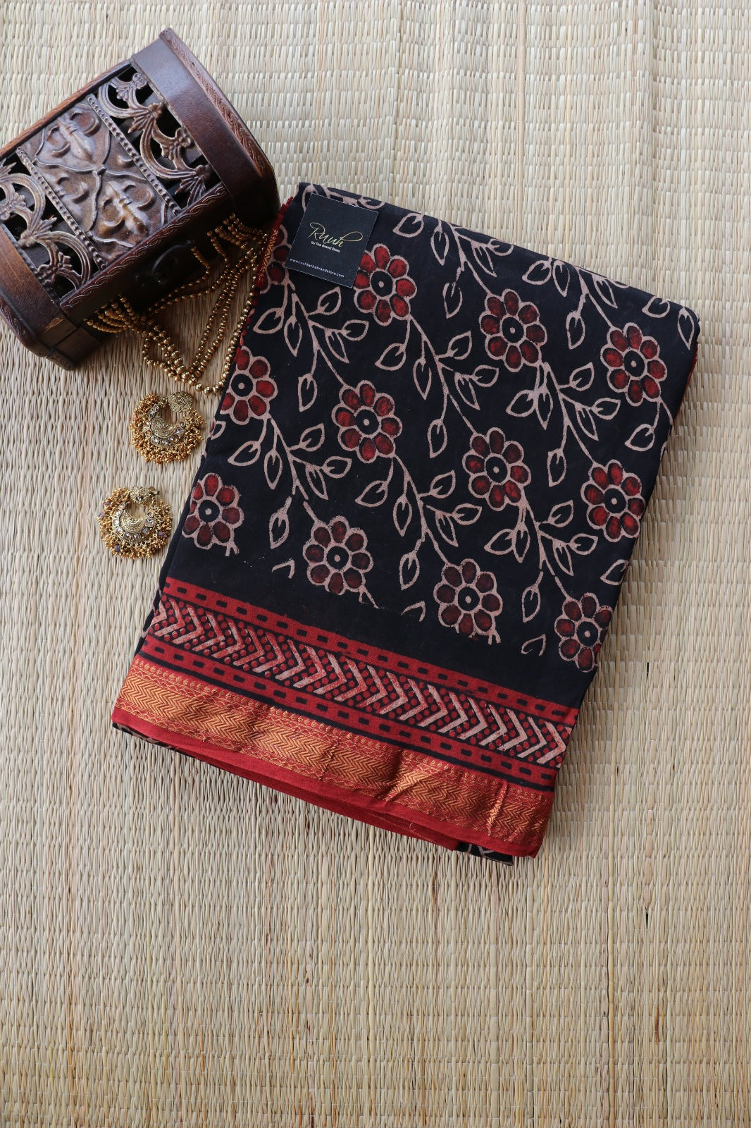 MAHESHWARI BLOCK PRINT SAREE- TBS26MBP