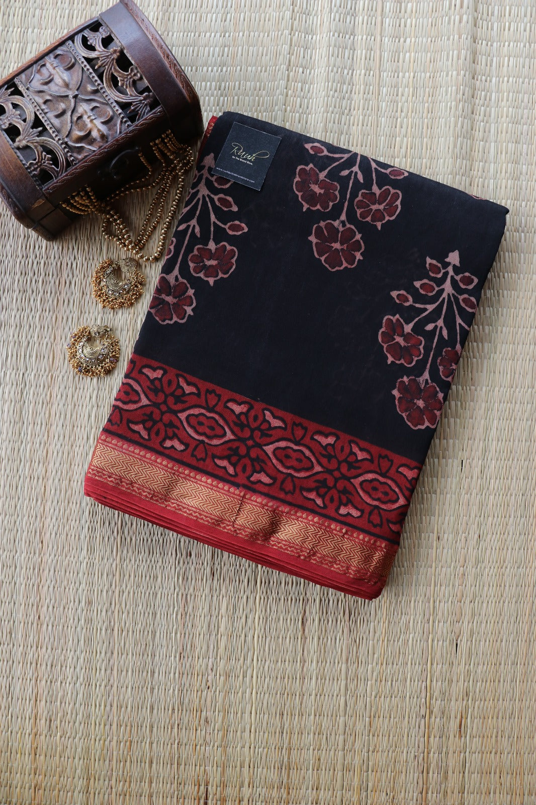 MAHESHWARI BLOCK PRINT SAREE- TBS26MBP