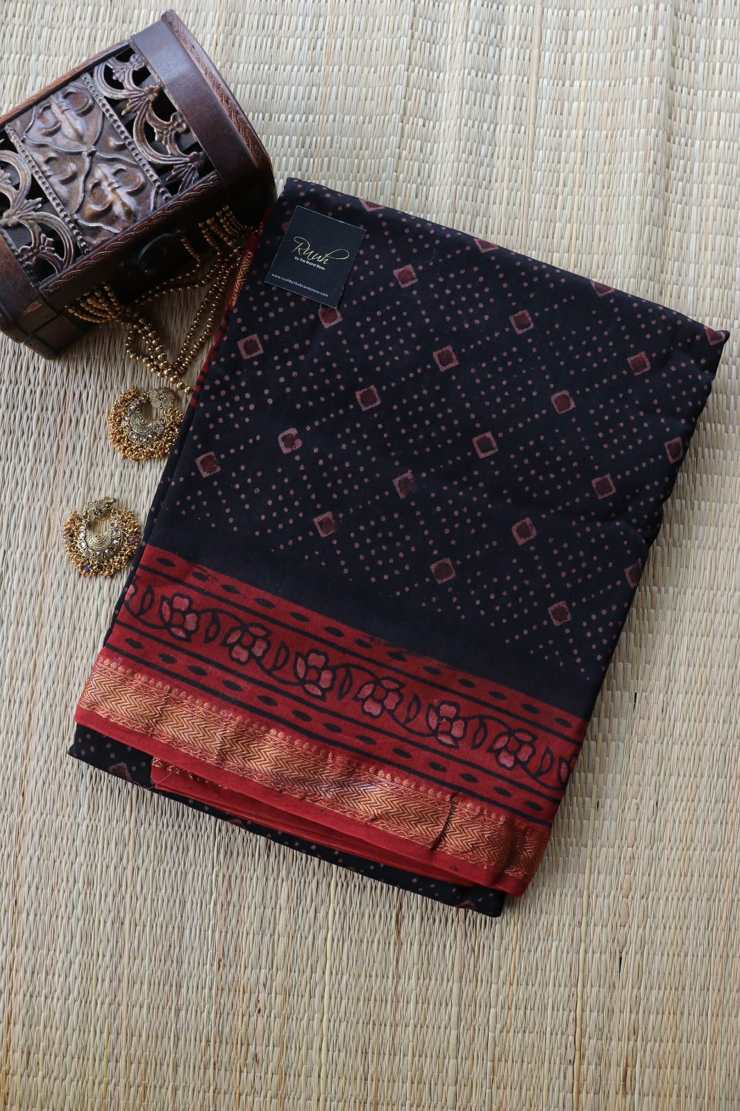 MAHESHWARI BLOCK PRINT SAREE- TBS26MBP