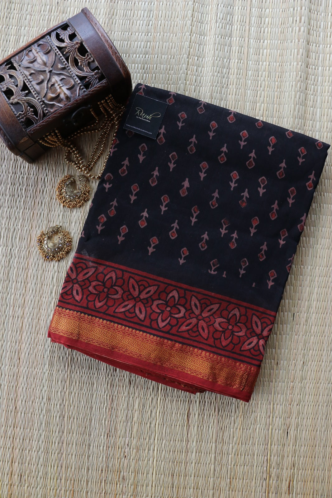 MAHESHWARI BLOCK PRINT SAREE- TBS26MBP