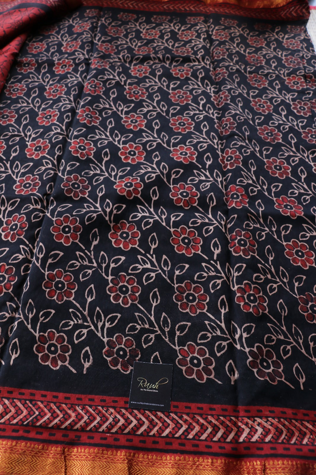 MAHESHWARI BLOCK PRINT SAREE- TBS26MBP