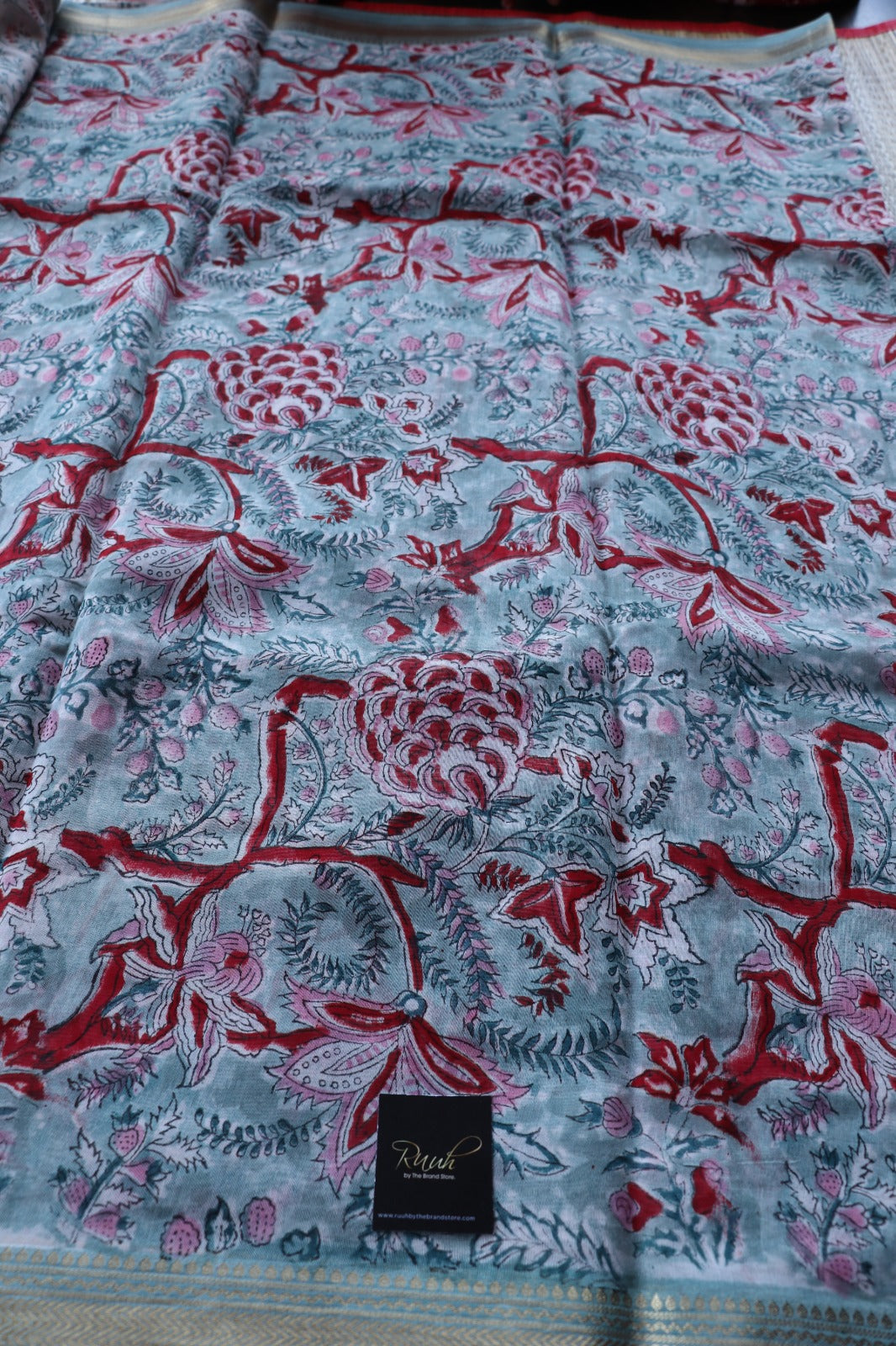 MAHESHWARI BLOCK PRINT SAREE- TBS26MBP