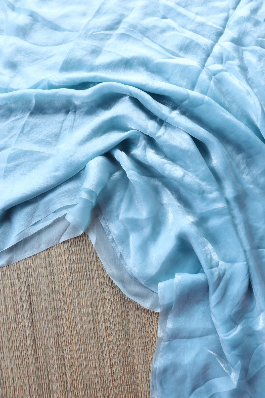 LIGHT BLUE  SPACE SILK, NET BLOUSE