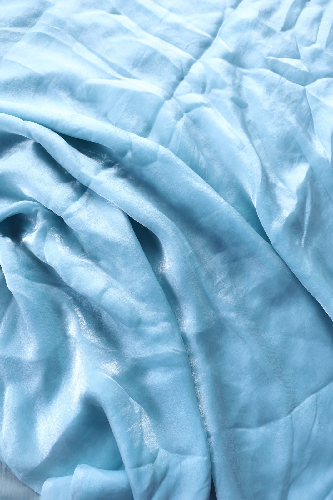 LIGHT BLUE  SPACE SILK, NET BLOUSE