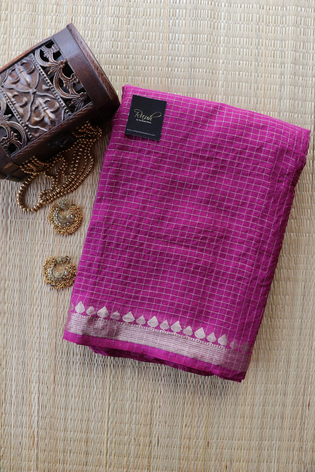 VADAMALLI VISCOSE CHECK SAREE- TBS26VC1 - PREORDER